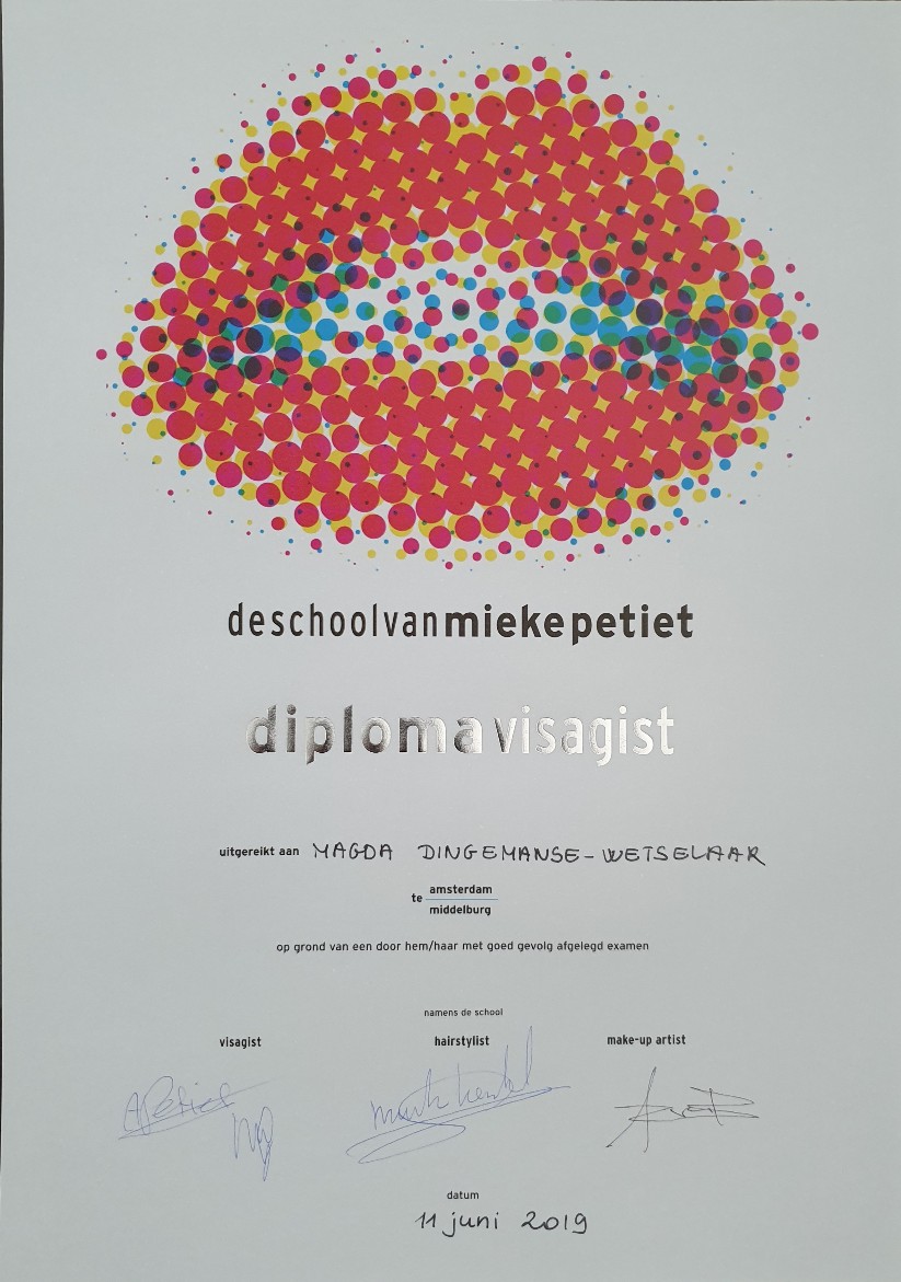Diploma visagie Mieke Petiet